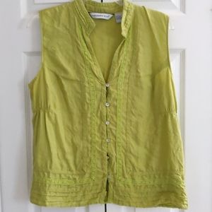 Mandarin Blue, Sleeveless Blouse